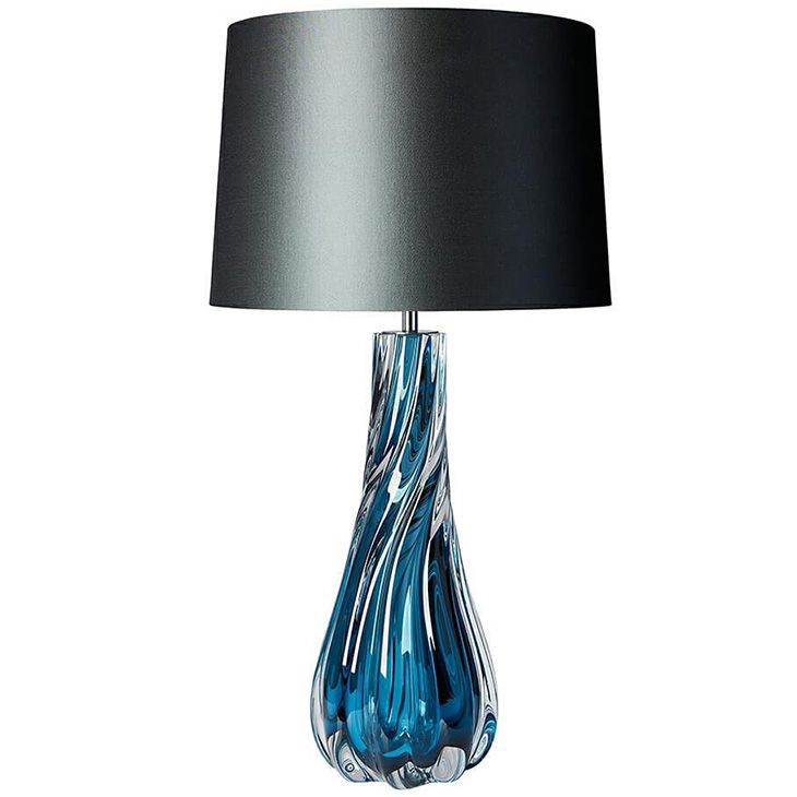 Настольная лампа Naiad Velvet Blue Table Lamp Черный Синий Настольная лампа Naiad Velvet Blue Table Lamp Черный Синий в Брянске | Loft Concept