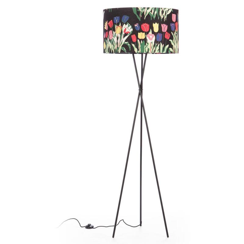 Торшер Colored Lampshade Tulips Floor Lamp Мульти Черный Торшер Colored Lampshade Tulips Floor Lamp Мульти Черный в Брянске | Loft Concept