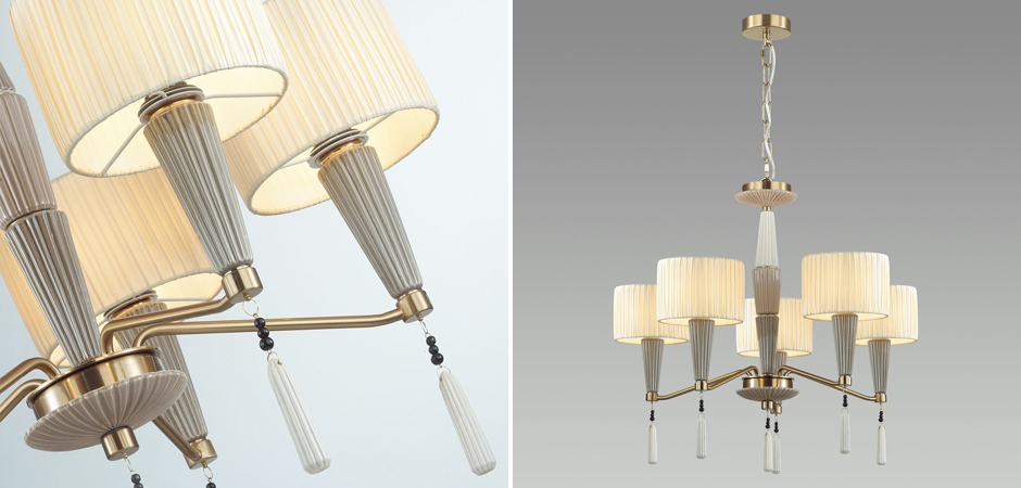 Люстра с тканевыми абажурами Nude Color Люстра с тканевыми абажурами Nude Color - Loft-Concept в Брянске