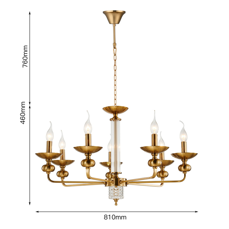 Люстра бронзового цвета со стеклянным декором Candelabrum D75 см Люстра бронзового цвета со стеклянным декором Candelabrum D75 см в Брянске