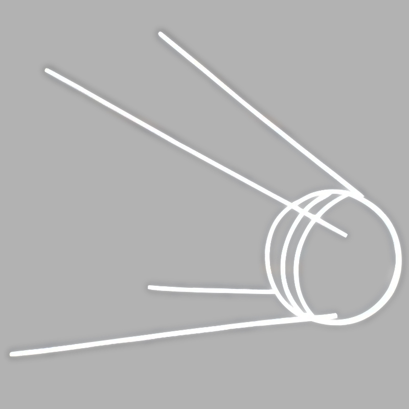 Неоновая настенная лампа Sputnik 1 Spacecraft Neon Wall Lamp Белый Прозрачный в Брянске | Loft Concept 