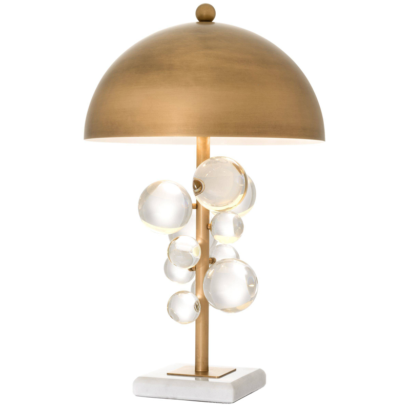 Настольная лампа Eichholtz Table Lamp Floral Латунь Античная полированная Прозрачное Стекло Белый Настольная лампа Eichholtz Table Lamp Floral Латунь Античная полированная Прозрачное Стекло Белый в Брянске | Loft Concept