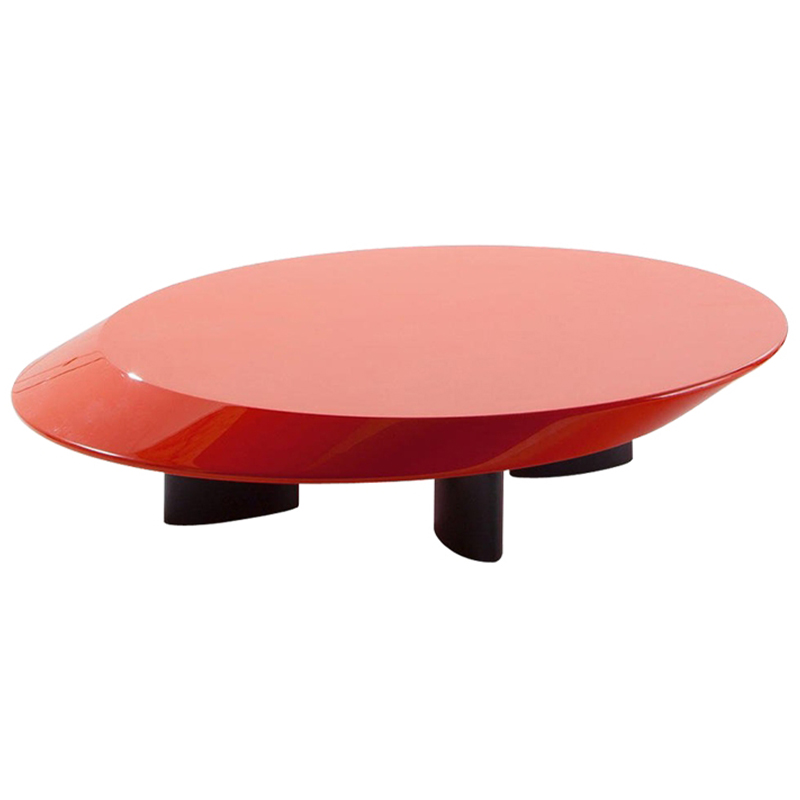 Кофейный стол Ellipse Red Glossy Coffee Table Красный Черный Кофейный стол Ellipse Red Glossy Coffee Table Красный Черный в Брянске | Loft Concept