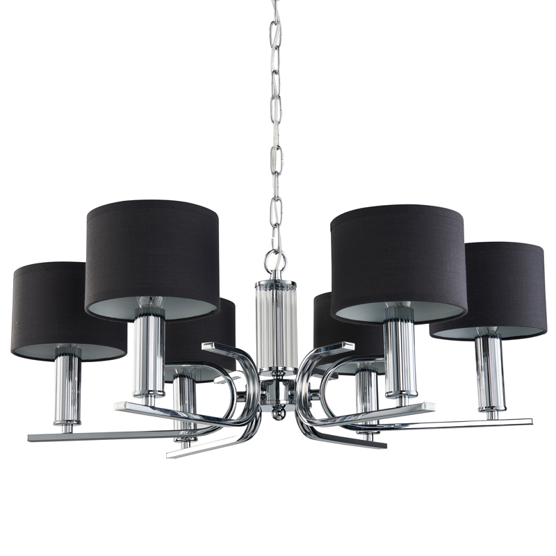 Люстра Yvette Chandelier 71 Хром Черный Прозрачный Люстра Yvette Chandelier 71 Хром Черный Прозрачный в Брянске | Loft Concept