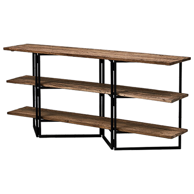 Стеллаж в стиле Лофт Luigi Loft 3 Shelves Rack Коричневый Черный Стеллаж в стиле Лофт Luigi Loft 3 Shelves Rack Коричневый Черный в Брянске | Loft Concept