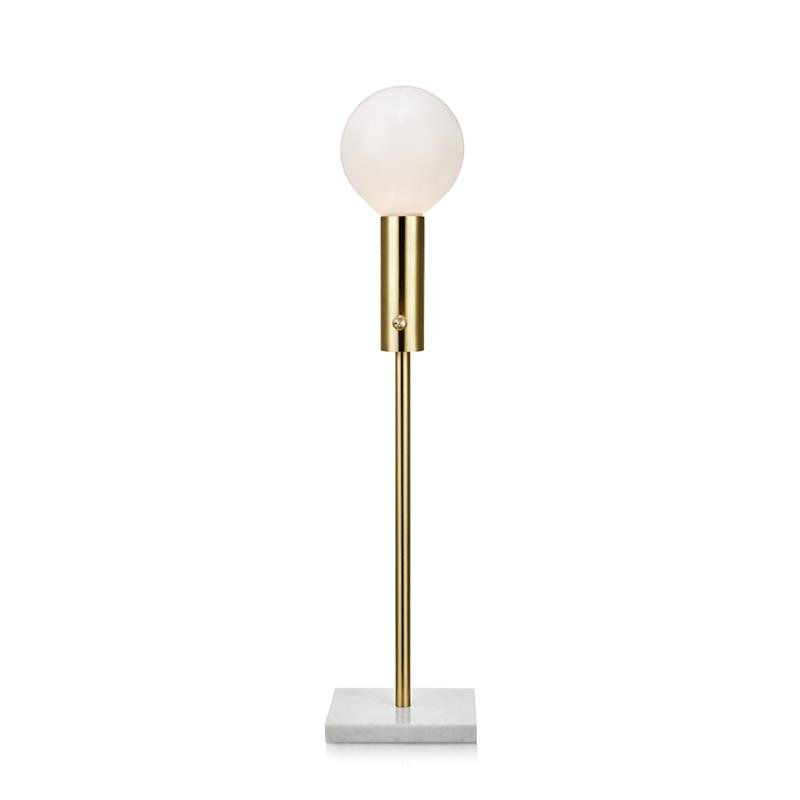 Настольная лампа Marble Top Brass Латунь Белый Настольная лампа Marble Top Brass Латунь Белый в Брянске | Loft Concept