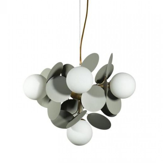 Люстра MATISSE Chandelier circle Gray 6 ламп Серый Золотой Белый Люстра MATISSE Chandelier circle Gray 6 ламп Серый Золотой Белый в Брянске | Loft Concept
