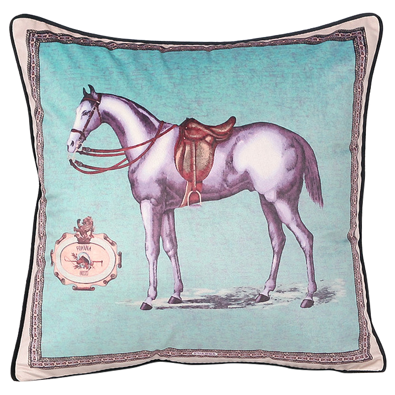 Декоративная подушка Hermes Horse 15 Бирюзовый Мульти в Брянске | Loft Concept 