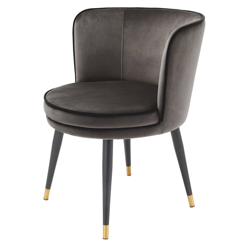 Стул Eichholtz Dining Chair Grenada grey Серый Черный Латунь Стул Eichholtz Dining Chair Grenada grey Серый Черный Латунь в Брянске | Loft Concept