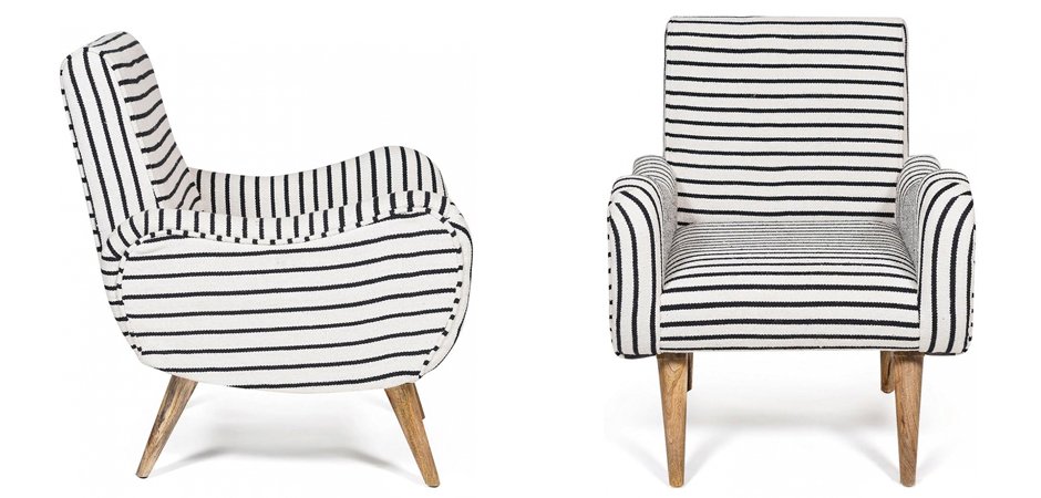 Кресло с подлокотниками Black and White Stripes Кресло с подлокотниками Black and White Stripes - Loft-Concept в Брянске