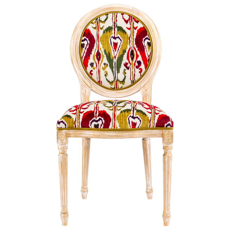 Стул Ikat Pattern Красно-белый Мульти Бежевый Стул Ikat Pattern Красно-белый Мульти Бежевый в Брянске | Loft Concept