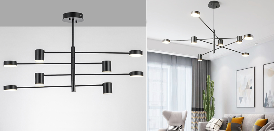Светильник LED Lighting Black 8 lampholders Светильник LED Lighting Black 8 lampholders - Loft-Concept в Брянске
