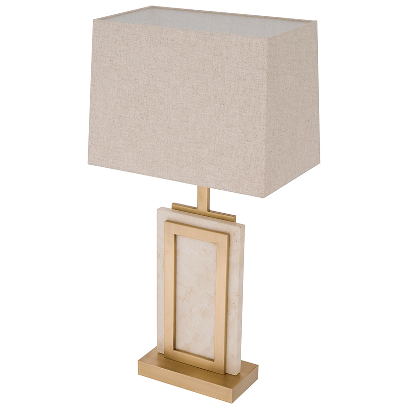 Настольная лампа Eichholtz Table Lamp Murray Travertine Бежевый Латунь Настольная лампа Eichholtz Table Lamp Murray Travertine Бежевый Латунь в Брянске | Loft Concept