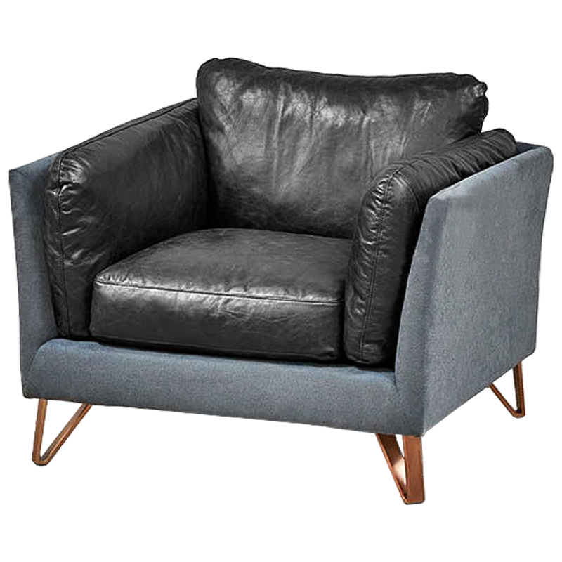 Кресло Freddie Armchair Графит Серо-голубой Медь Кресло Freddie Armchair Графит Серо-голубой Медь в Брянске | Loft Concept