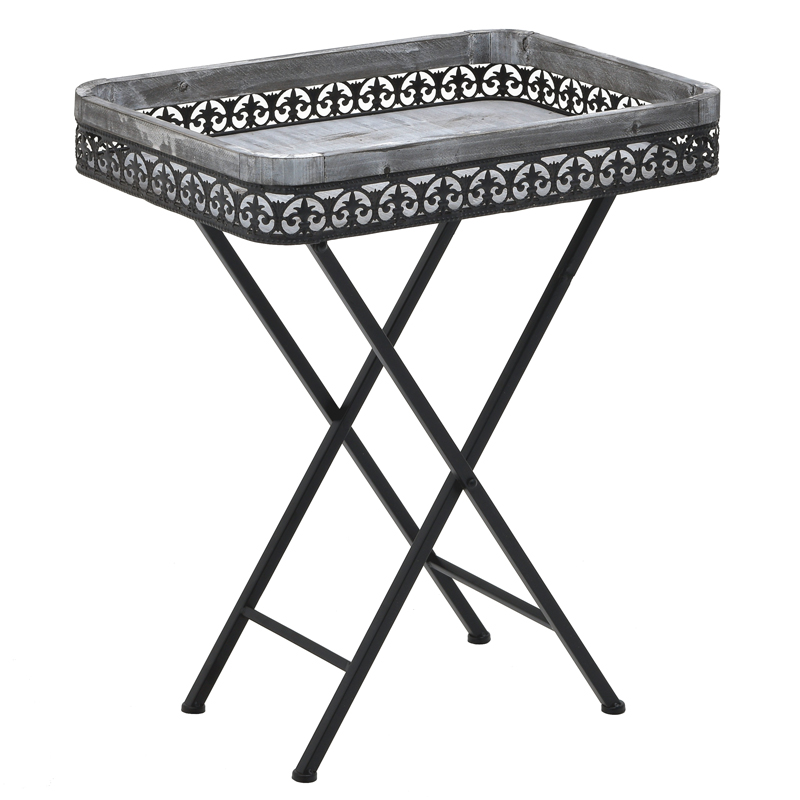 Приставной стол Ramira Provence Table Дерево Серый Черный Приставной стол Ramira Provence Table Дерево Серый Черный в Брянске | Loft Concept