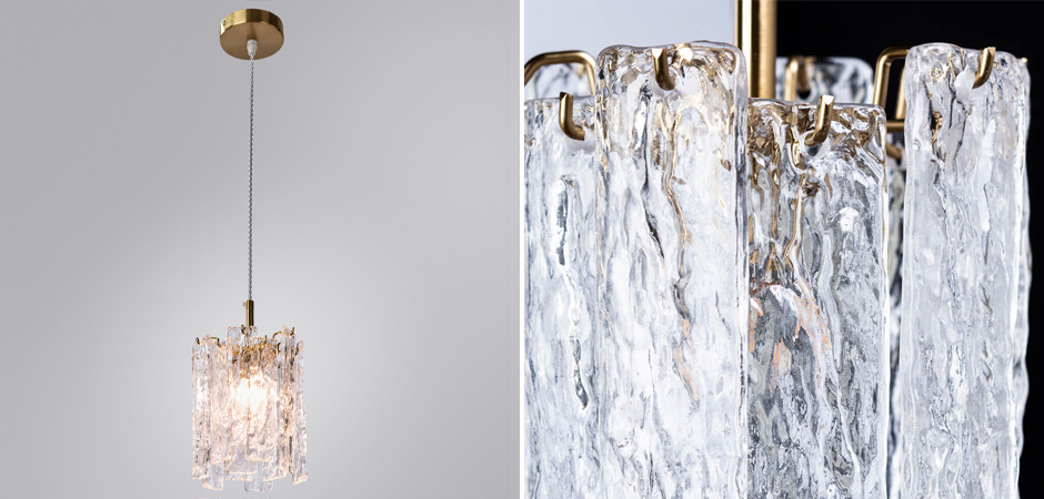 Подвесной светильник Iceberg Glass с Рельефным стеклом Подвесной светильник Iceberg Glass с Рельефным стеклом - Loft-Concept в Брянске