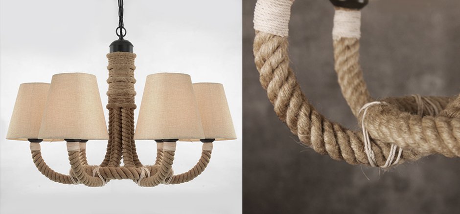 Люстра Rattan Chandelier Loft Rope Light Люстра Rattan Chandelier Loft Rope Light - Loft-Concept в Брянске