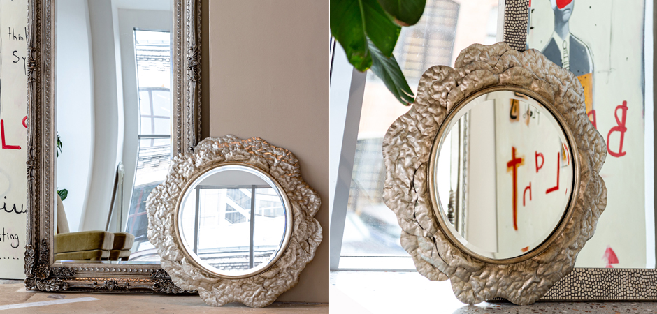 Зеркало Chlodio Crumpled Silver Mirror Зеркало Chlodio Crumpled Silver Mirror - Loft-Concept в Брянске
