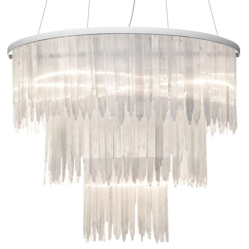 Люстра LAMP SELENITE ROUND chromium 85 Прозрачный белый Хром Люстра LAMP SELENITE ROUND chromium 85 Прозрачный белый Хром в Брянске | Loft Concept