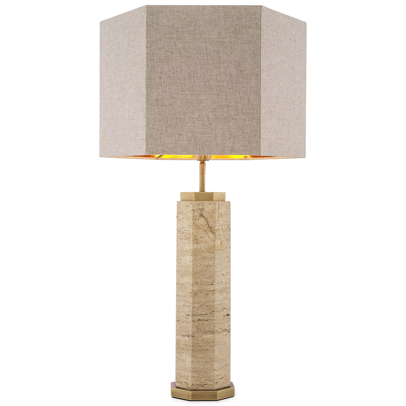 Настольная лампа Eichholtz Table Lamp Newman Бежево-серый Серый Латунь Настольная лампа Eichholtz Table Lamp Newman Бежево-серый Серый Латунь в Брянске | Loft Concept