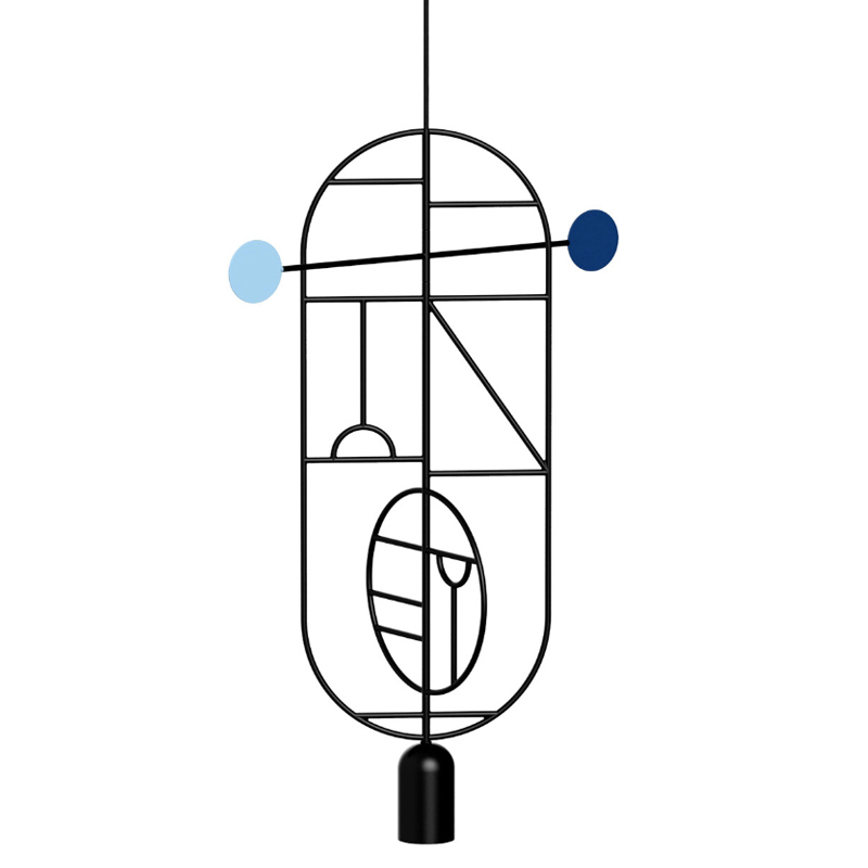 Подвесной Светильник Lines & Dots Home Adventures LD05 Черный матовый Синий в Брянске | Loft Concept 