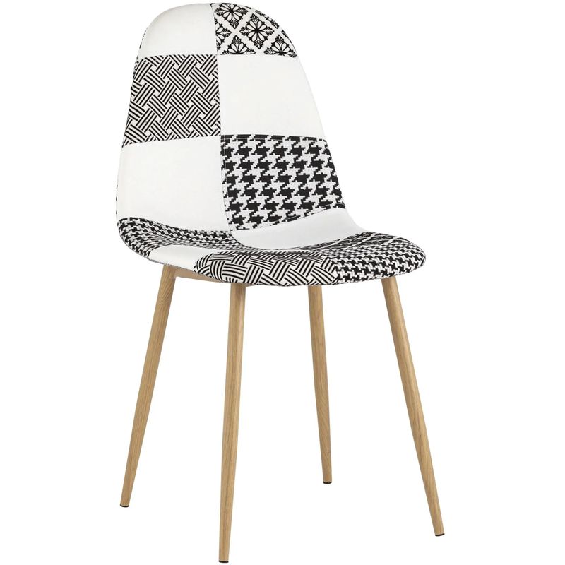 Стул Archie Chair Черно-Белый Печворк Белый Черный Древесина Стул Archie Chair Черно-Белый Печворк Белый Черный Древесина в Брянске | Loft Concept