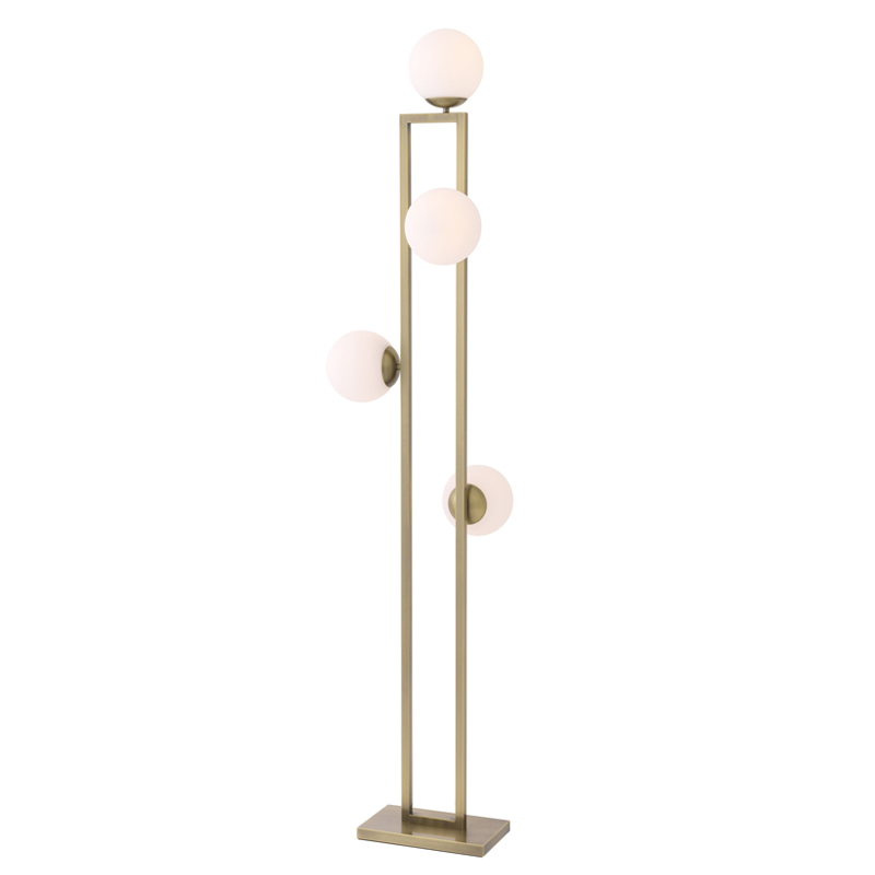 Торшер Eichholtz Floor Lamp Pascal brass Латунь Белый Торшер Eichholtz Floor Lamp Pascal brass Латунь Белый в Брянске | Loft Concept