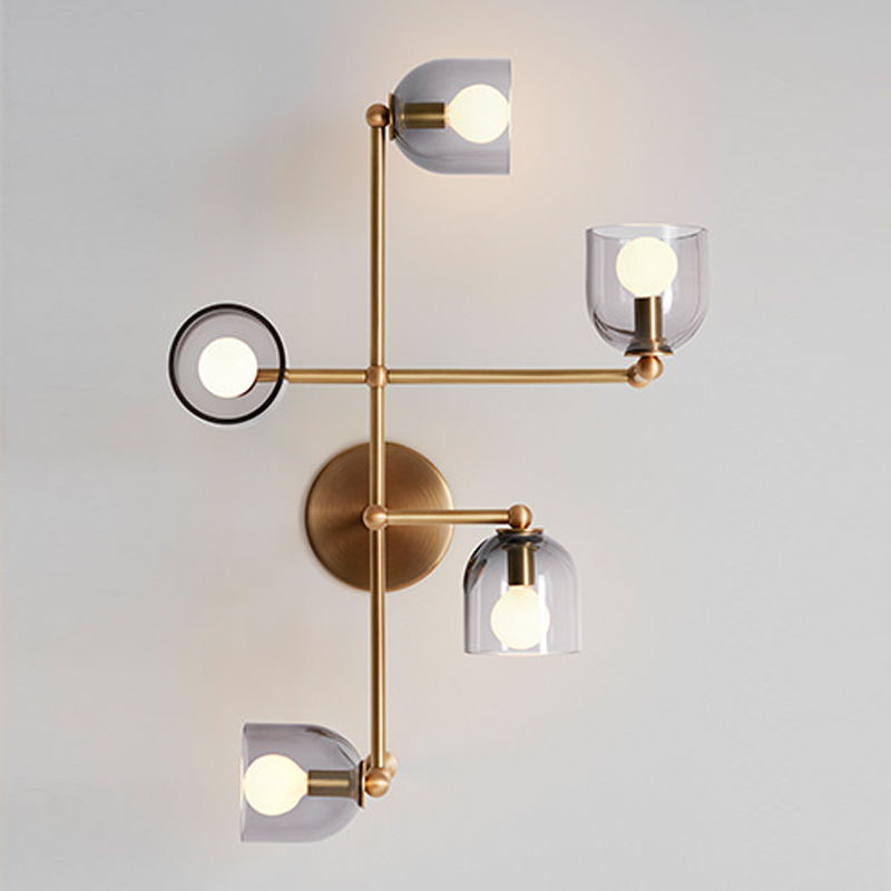 Бра Edie Sconce smok Латунь Стекло Смок Бра Edie Sconce smok Латунь Стекло Смок в Брянске | Loft Concept