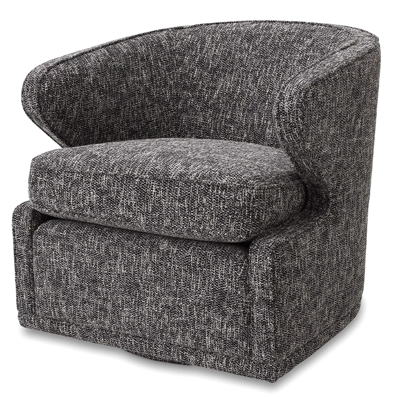 Кресло Eichholtz Swivel Chair Dorset Cambon Black Черно-белый Черный в Брянске | Loft Concept 