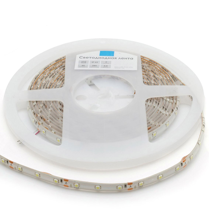 Комплект светодиодной ленты 4,8W/m 60LED/m 3528SMD холодный белый Белый Комплект светодиодной ленты 4,8W/m 60LED/m 3528SMD холодный белый Белый в Брянске | Loft Concept