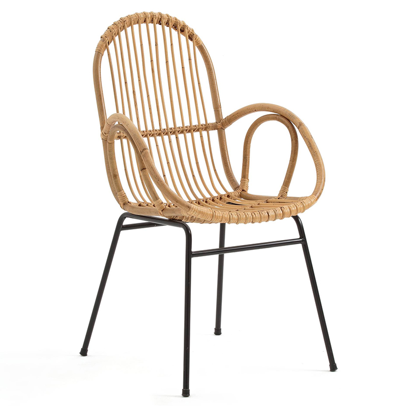 Стул Lucca Wicker Chair Бежевый Черный в Брянске | Loft Concept 