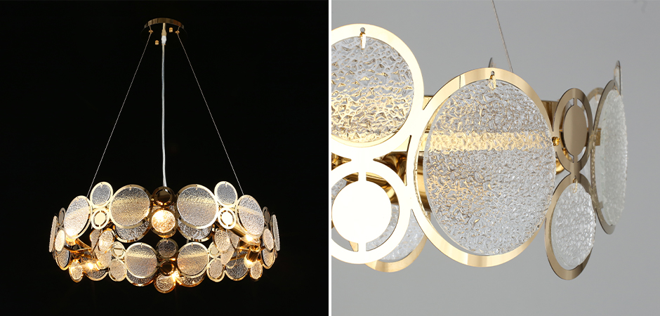 Люстра с рельефным стеклом Golden Circles Люстра с рельефным стеклом Golden Circles - Loft-Concept в Брянске