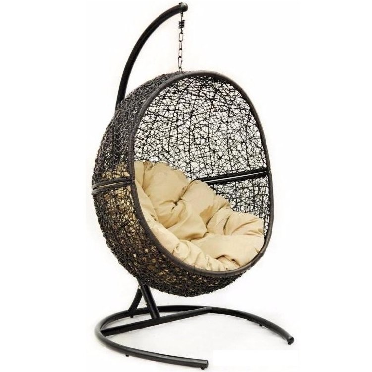 Подвесное уличное кресло Egg Cage Коричневый Кремовый Подвесное уличное кресло Egg Cage Коричневый Кремовый в Брянске | Loft Concept