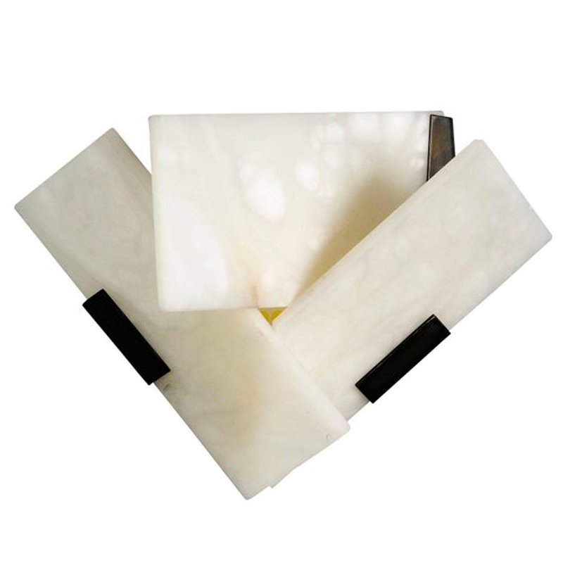Бра Pierre Chareau Manner Large Fly 3 Alabaster Sconces Белый Мрамор Bianco Черный Бра Pierre Chareau Manner Large Fly 3 Alabaster Sconces Белый Мрамор Bianco Черный в Брянске | Loft Concept