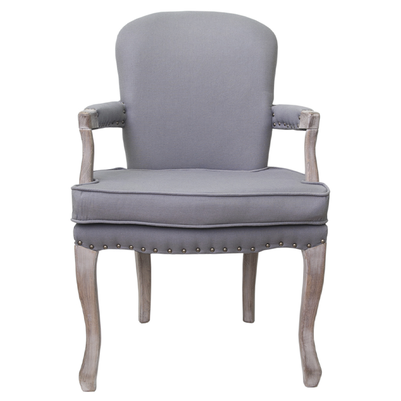 Кресло Aubrey Classical Armchair grey flax Серый Коричневый Кресло Aubrey Classical Armchair grey flax Серый Коричневый в Брянске | Loft Concept