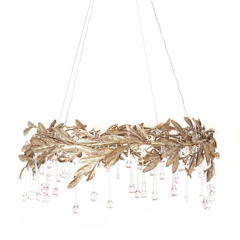 Кольцевая люстра из латуни Victory Wreath Латунь Розовый Прозрачный в Брянске | Loft Concept 
