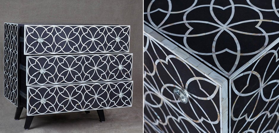 Комод с инкрустацией костью Inlaid Bone Flower Geometry Комод с инкрустацией костью Inlaid Bone Flower Geometry - Loft-Concept в Брянске