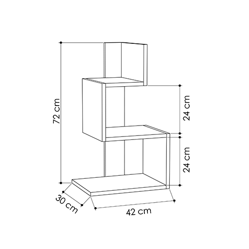 Стол приставной трехъярусный белого цвета ROSIE SIDE TABLE WHITE OAK в Брянске