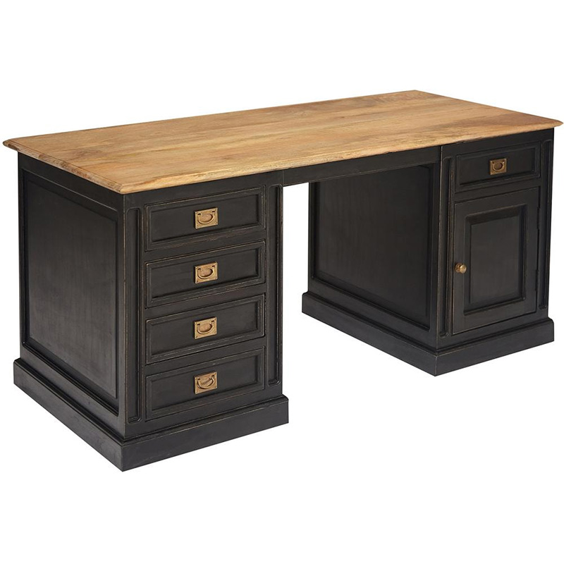 Рабочий стол Provence Sylvie Desktop Черный Древесина Рабочий стол Provence Sylvie Desktop Черный Древесина в Брянске | Loft Concept