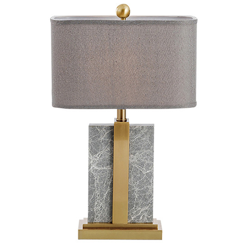 Настольная лампа Marble Brass Grey Table Lamp Серый Латунь Настольная лампа Marble Brass Grey Table Lamp Серый Латунь в Брянске | Loft Concept