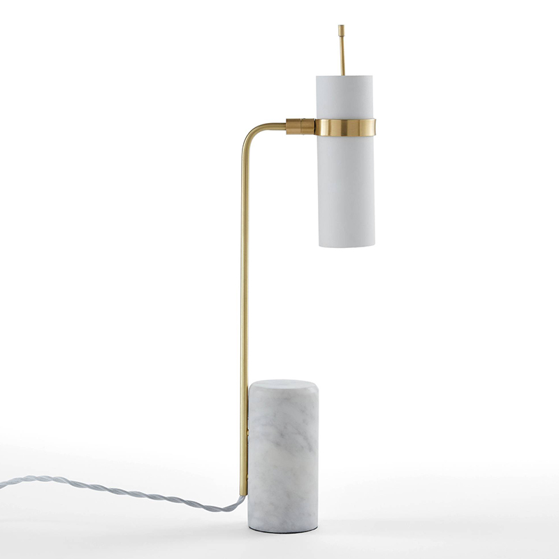 Настольная лампа Detlef Table lamp white marble Белый Мрамор Bianco Латунь Настольная лампа Detlef Table lamp white marble Белый Мрамор Bianco Латунь в Брянске | Loft Concept