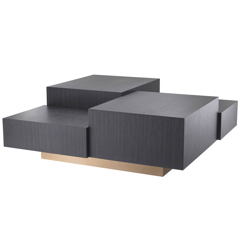 Кофейный стол Eichholtz Coffee Table Nerone Дерево Темно-Серый Матовая латунь Кофейный стол Eichholtz Coffee Table Nerone Дерево Темно-Серый Матовая латунь в Брянске | Loft Concept