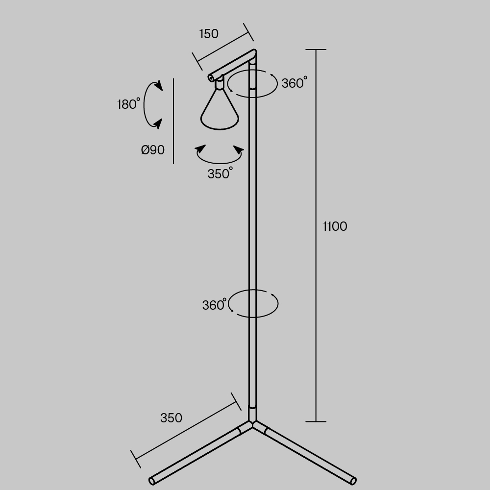 Напольный торшер светодионый Stripe 3000К 20Вт в Брянске