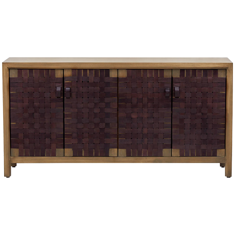 Комод Braided Leather Wood Chest of Drawers L Древесина Коричневый Комод Braided Leather Wood Chest of Drawers L Древесина Коричневый в Брянске | Loft Concept