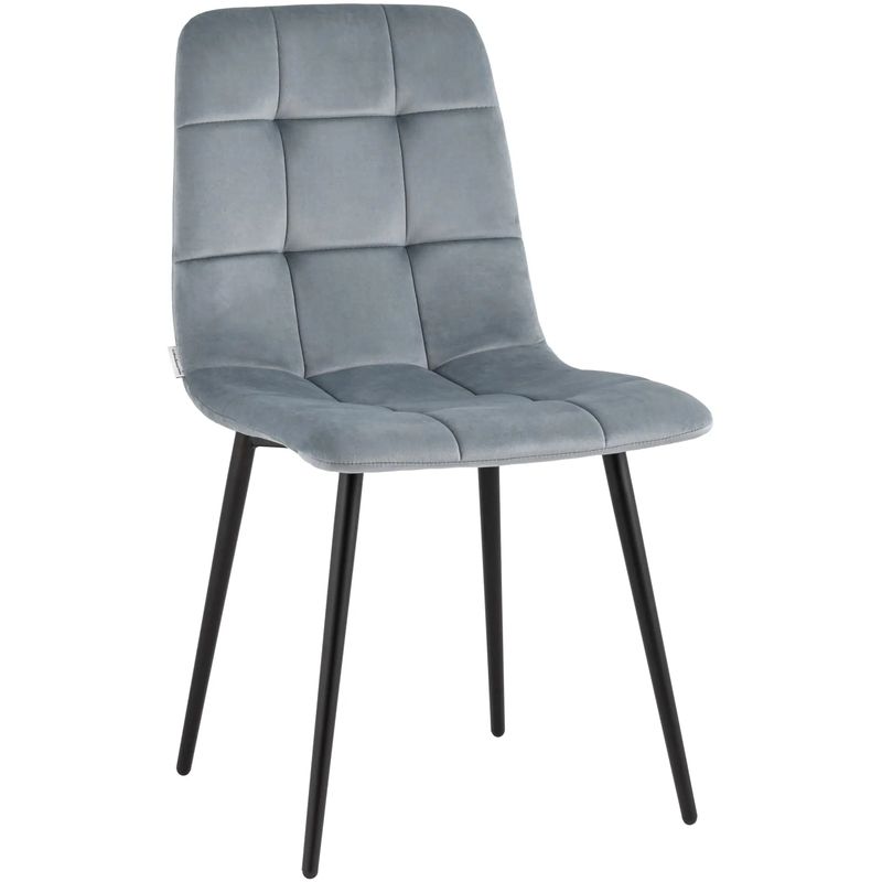 Стул NANCY Chair Серо-Голубой Велюр Серо-голубой Черный Стул NANCY Chair Серо-Голубой Велюр Серо-голубой Черный в Брянске | Loft Concept