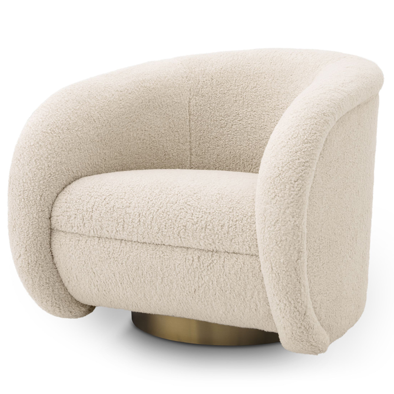 Кресло Eichholtz Swivel Chair Cristo Кремовый Латунь Кресло Eichholtz Swivel Chair Cristo Кремовый Латунь в Брянске | Loft Concept
