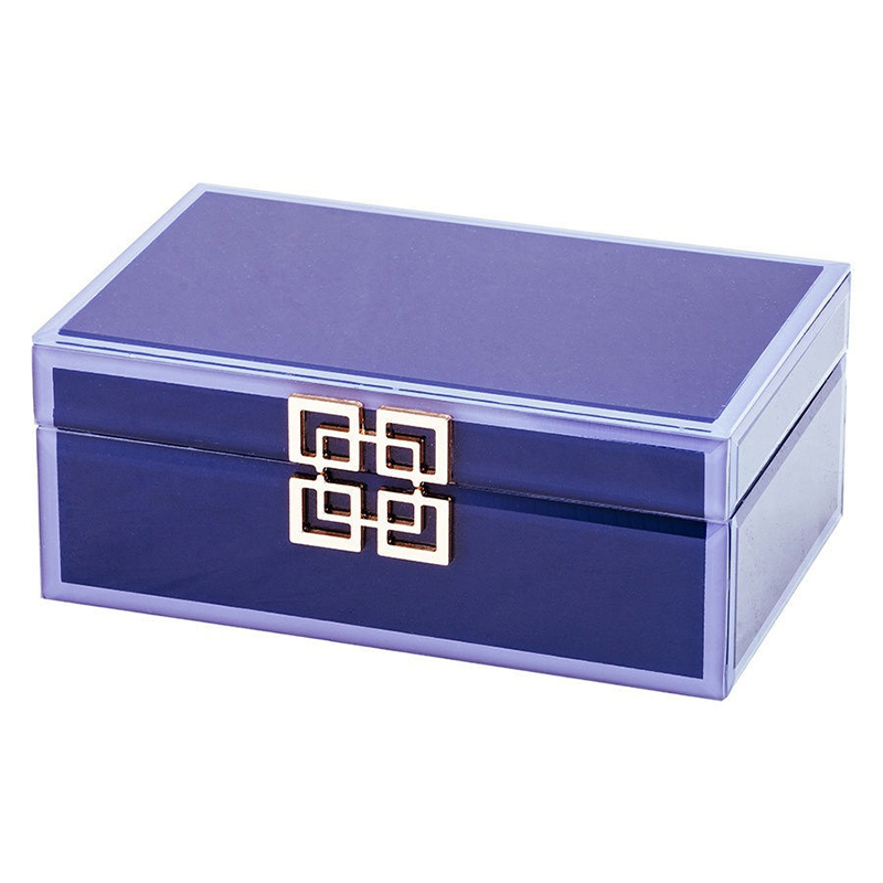 Шкатулка Dark Blue Glass Box Синий Шкатулка Dark Blue Glass Box Синий в Брянске | Loft Concept