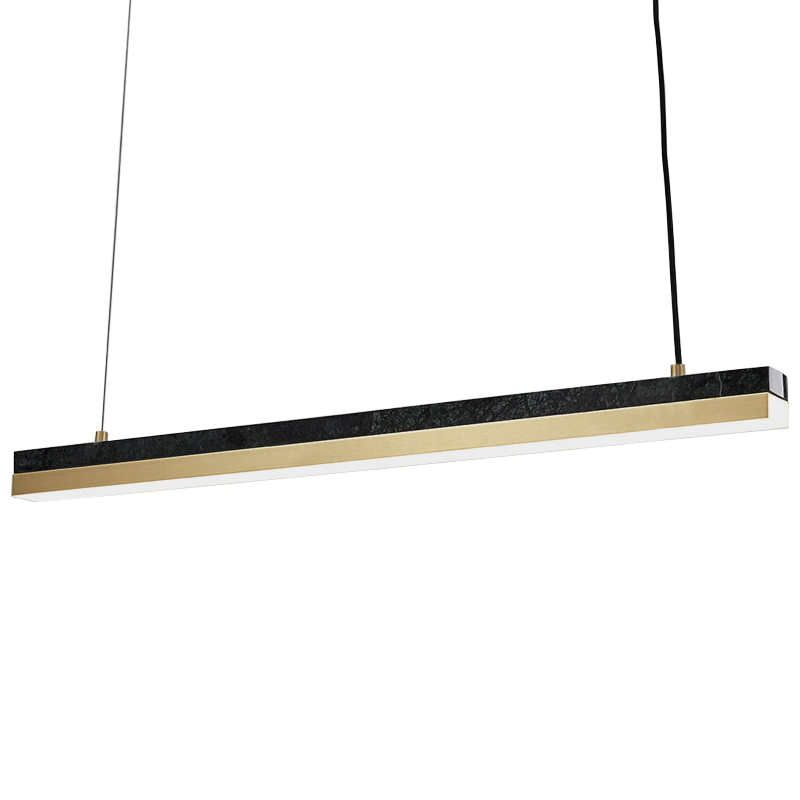 Линейный подвесной светильник Dominik Marble Linear Hanging Lamp Черный Мрамор Nero Золотой Линейный подвесной светильник Dominik Marble Linear Hanging Lamp Черный Мрамор Nero Золотой в Брянске | Loft Concept