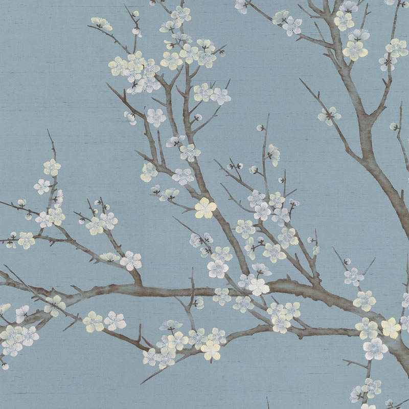 Обои ручная роспись Nara Original colourway on Summer Sky slub silk Обои ручная роспись Nara Original colourway on Summer Sky slub silk в Брянске | Loft Concept