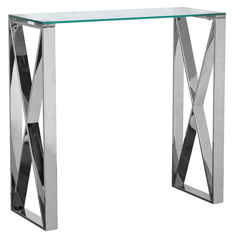 Консоль Silver Luxury Console Прозрачное Стекло Серебряный в Брянске | Loft Concept 